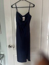 Windsor Size Medium Silky Navy Blue Dress