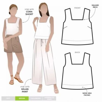 Style Bogen Papier Schnittmuster Byron Top