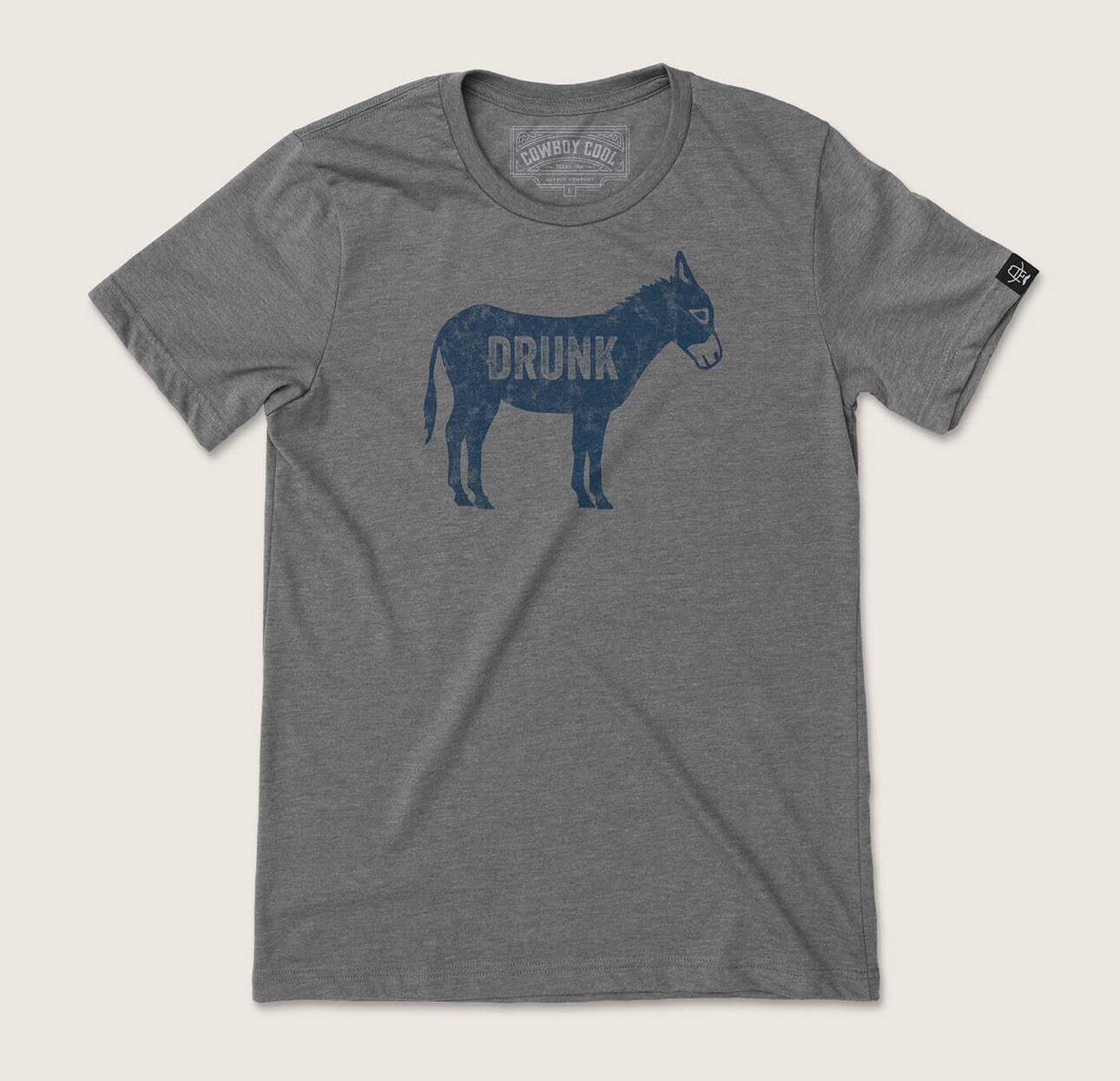 MENS COWBOY COOL HEATHER GRAY T SHIRT, L