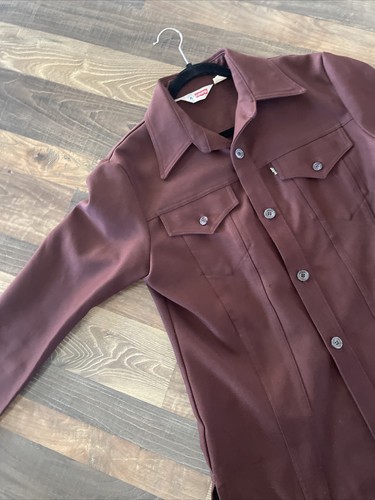 LEVI'S SADDLEMAN WESTERN LEISURE JACKET Camicia marrone poliestere vintage - Foto 11 di 24