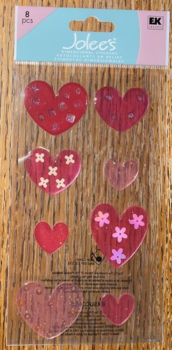 Jolees Hearts VALENTINES Day 3D Love Marriage Anniversary Red Pink Gem Stickers - Picture 2 of 6