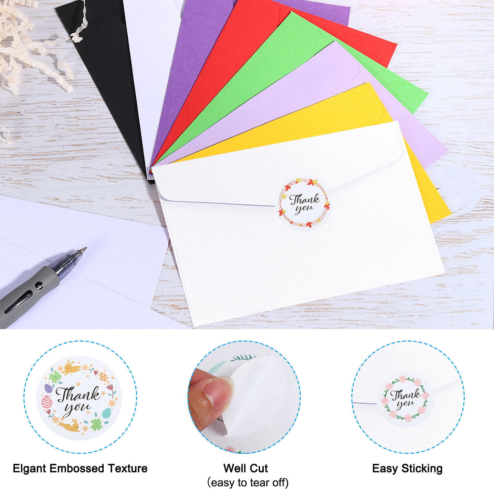 1" Thank You Seal Stickers, 300 Pcs Self Adhesive Round Seal Label