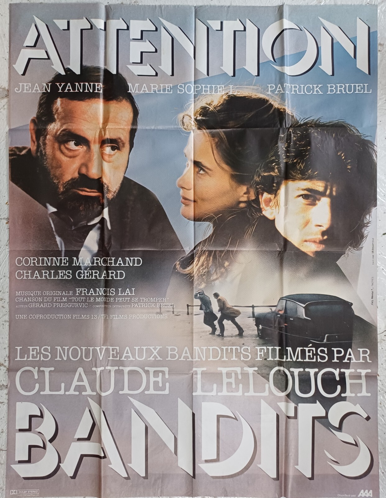 Poster Making Fil Cinema Poster Film ATTENTION BANDITS 120 X 160 CM Claude Lelouch 1987 ...