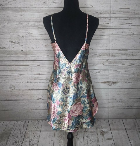 Vintage Victoria's Secret Gold Label Rosebush Satin Slip & Robe Set Women's M - Picture 6 of 11
