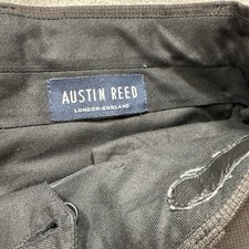 Austin Reed Mens Brown Straight Leg Comfort Fit Casual Wool Trouser Dress Pants