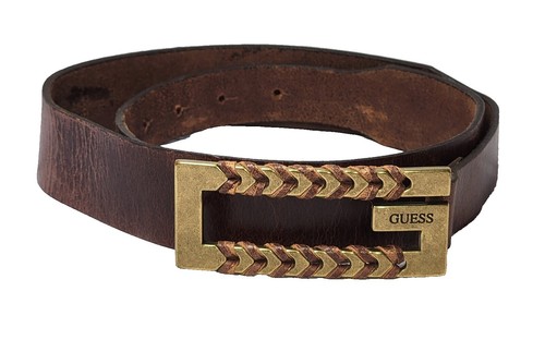 Vintage Guess Brown Leather Silver Studded Belt Women