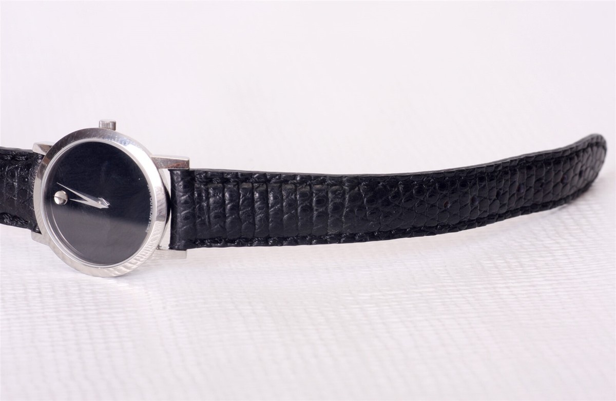 Authentic Movado Museum Classic Watch | Black Dial Silver Case | Lizard Strap MOVADO MUSEUM CLASSIC Watch MO.01.1.14.6000 Black Dial ALL  main image 2