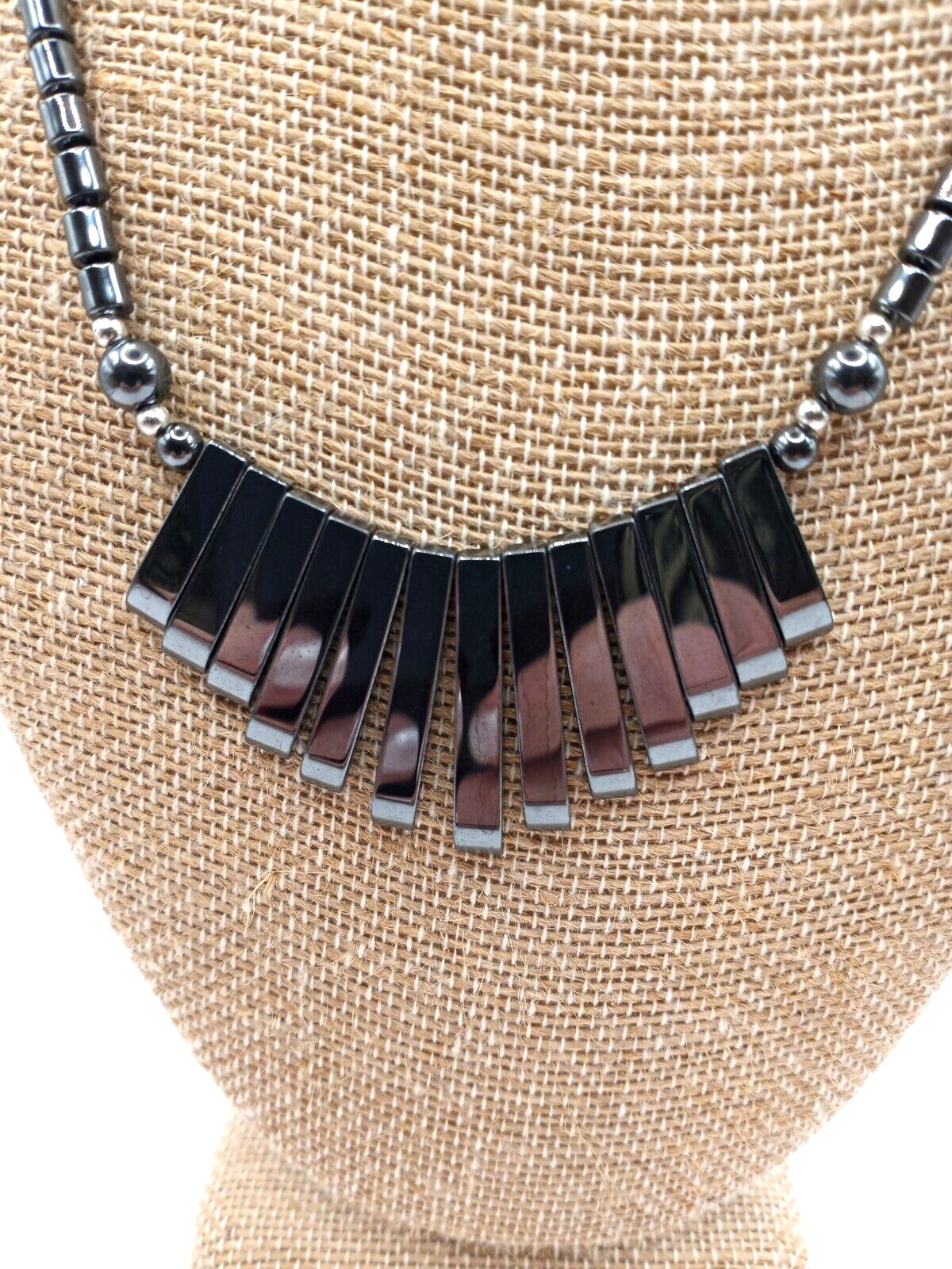 Beautiful Hematite Small Statement Necklace with … - image 2