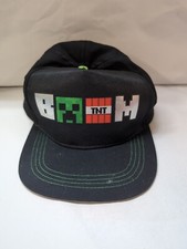 Boom Minecraft Gaming Baseball Cap Hat Boys Adjustable Snapback Black Youth Size