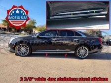 fit:2013-2019 Cadillac XTS Body Side FLAT Molding Rocker Panel Trim 4Pc Sticker