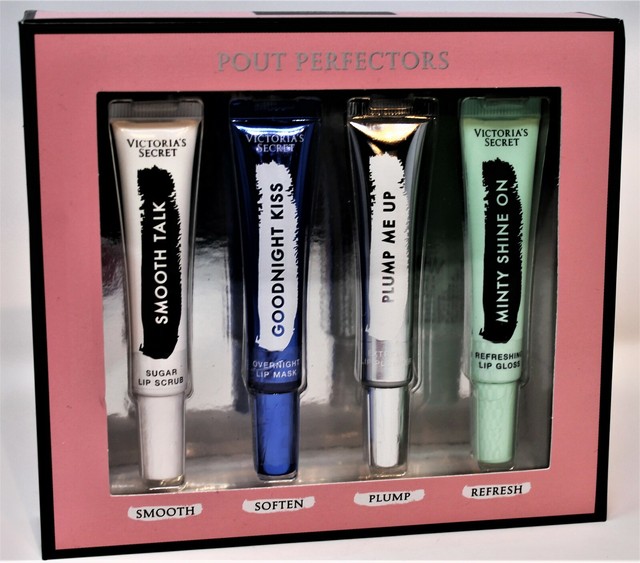 4 PC Gift Set Victoria's Secret Lip Care Scrub MASQ Plumper Gloss
