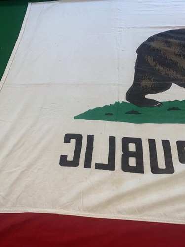 Vintage California Republic Bear Cotton Flag 5X7.5’ USA Made Rare 1950's Ajax - Picture 23 of 24