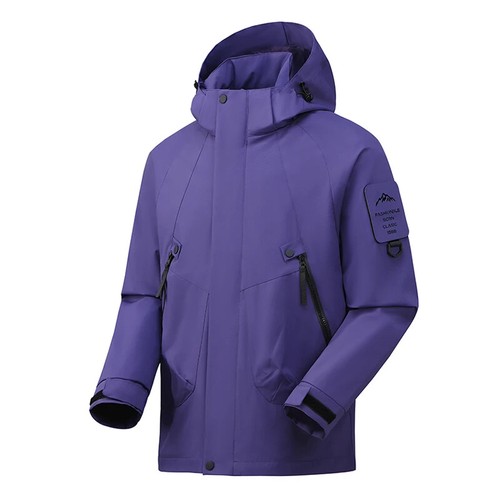 Mens Trench Jacket Coat Hooded Outdoor Waterproof Winter Rain Warm Windproof UK - Picture 13 of 20