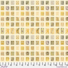 Tim Holtz Palette Palette Yellow Stamps Vintage Sold by The 1/2 Yard