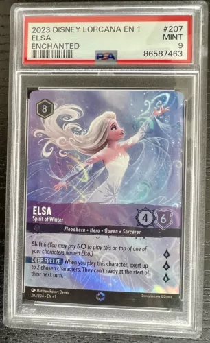 PSA 9 Lorcana Elsa Enchanted Spirit of Winter 207/204 ❄️👸