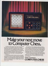 Mattel كمبيوتر Chess Electronic لعبة 1982 Print Ad 8" x 11"