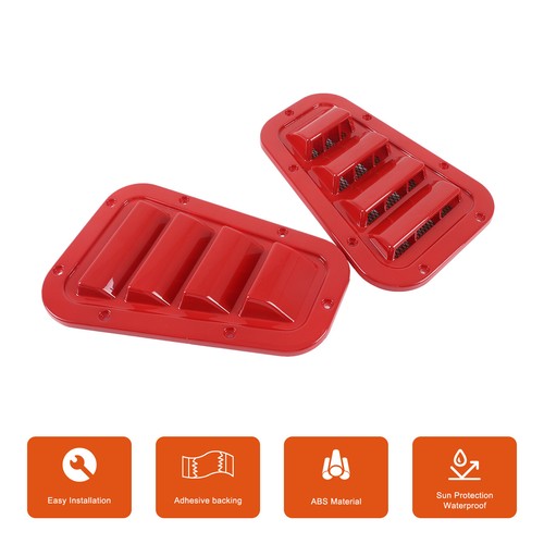 For 1983-2016 Land Rover Defender Front Hood Wing Top Air Intake Vents Cover Red - Picture 19 of 24