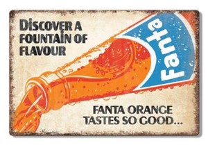 Fanta Orange Soda Pop Tastes So Good Metal Sign 11.75" x 7.75" Made In USA