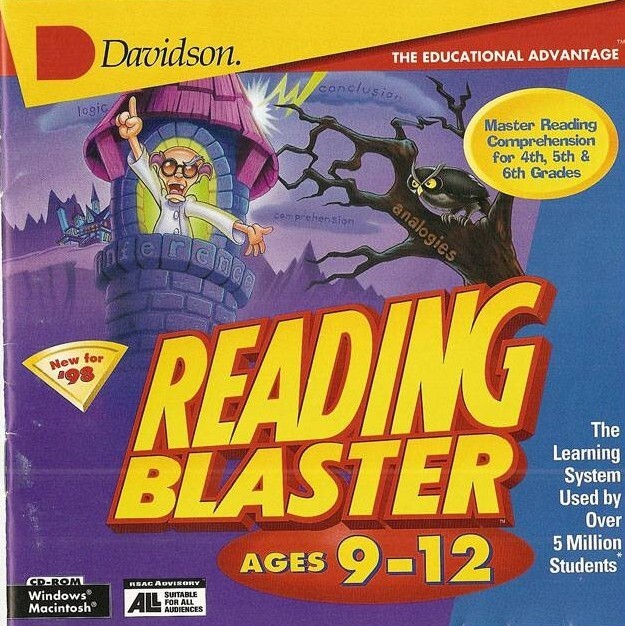 READING BLASTER AGES 9-12 DAVIDSON 1997 +1Clk Windows 11 10 8 7