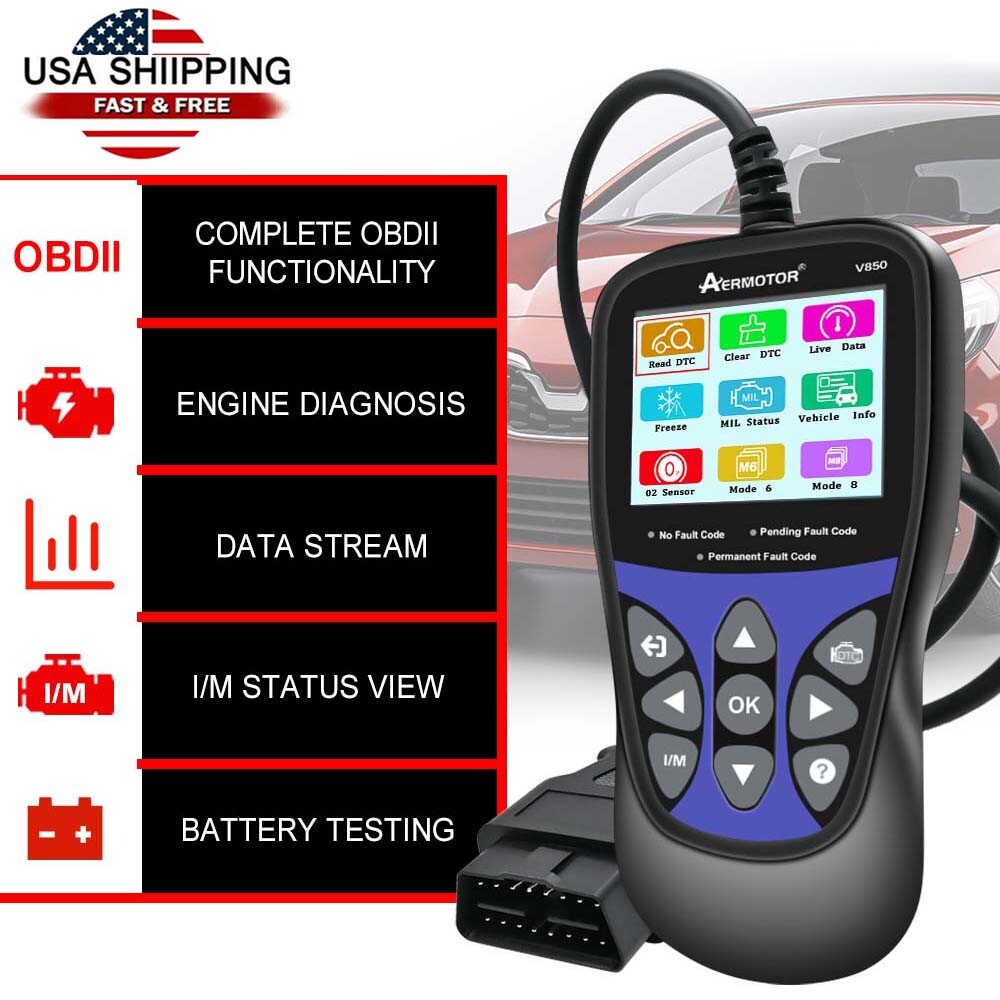 V850 OBD2 CAN OBDII Scanner Code Reader Car Diagnostic Scan Tool Check Engine-image