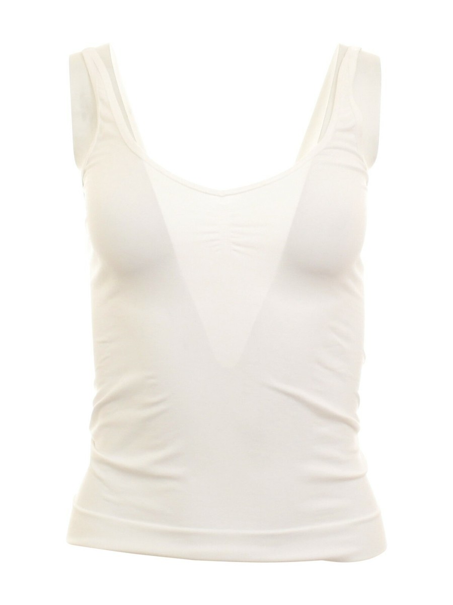 Canotta Con Pizzo Canotta Da Donna In Pizzo Bianco Elegante Senza Maniche Camisole Elegante Camicetta In Pizzo Con Scollo Rotondo, Elegante Maglietta In Pizzo, Bianco, M Canotta Donna Con Pizzo - 2