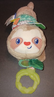 Infantino Plush Sloth Music Pull Down Hanging Toy Teething Ring
