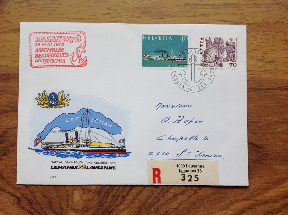 Switzerland 1978 LEMANEX Expo The Lakes Winkelried  First Day Cover - Image 3 of 3