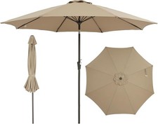9FT Outdoor Patio Umbrella Table Umbrella Push Button Tilt Crank 8 Ribs UV