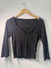 Y2K Vintage Blouse Witchy Lagenlook Dark Fairy Whimsigoth Sheer Flowy Size L