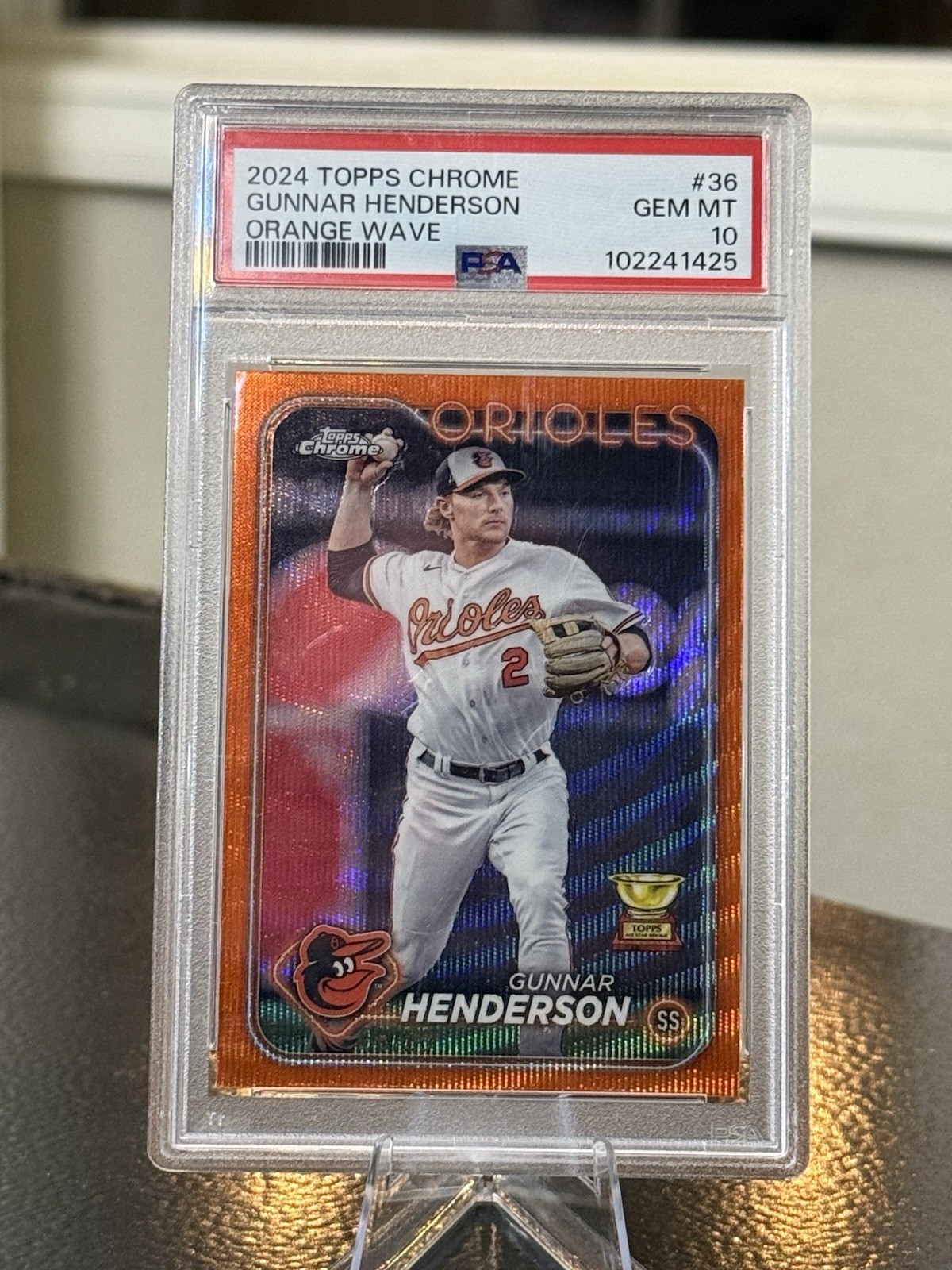 2024 Topps Chrome - Gunnar Henderson - Orange Wave /25 #36 - PSA 10