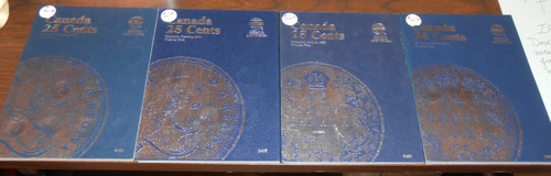 4 ALBUM LOT #2481/#2482/#2485 & #4007 - CANADA 25 CENTS - 36 COINS - SEE DESC.