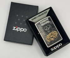 AUTHENTIC Zippo Lighter SONS OF ANARCHY REDWOOD ORIGINAL Satin Chrome NEW IN BOX