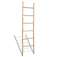 Bambus Handtuchleiter 6 Sprossen Standleiter Badezimmer Handtuchhalter
