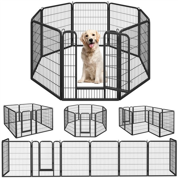 8 Panel Dog Pen Pet Puppy Playpen Metal Exercise Play Fence for Indoor/Outdoor