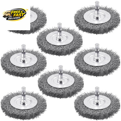 8 Pack 3Inch Wire Wheel Brush for Drill, Wire Brush for Drill with 1/4 Inch Hex