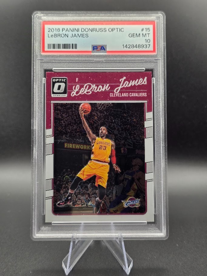 LeBron James 2016 Panini Optic #15 Kobe Bryant Background 1st Yr Optic! PSA 10