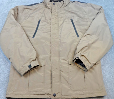 Atlas For Men Jacke Herren 2XL Beige Outdoor Steppfutter Warm Wintermantel Reißverschluss