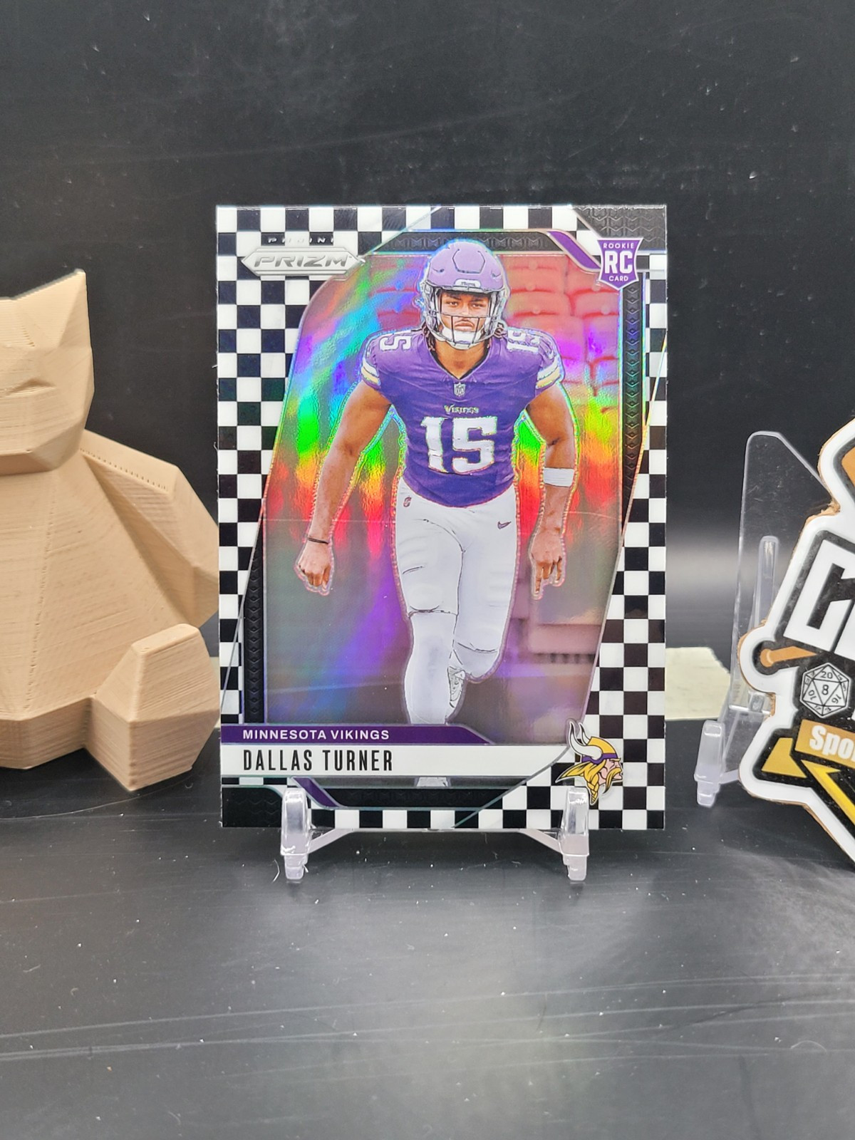 Dallas Turner 2024 Panini Prizm Black White Checker #324 Minnesota Vikings (CBR)