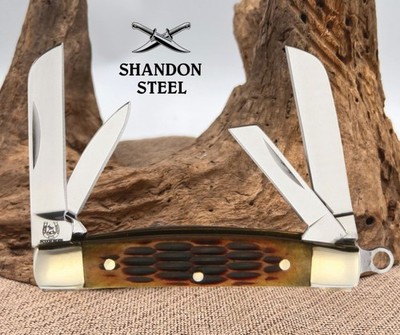 Rough Ryder Miniature Congress Pocket Knife Stainless Steel Blades Bone - RR930