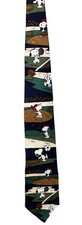 Peanuts Snoopy Sports Necktie 100% Silk Golf Tennis Soccer Football Navy Blue