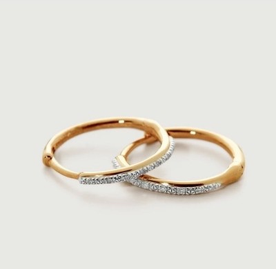 MONICA VINADER   Riva Diamant kleine Creolen 18k Gold UVP 209£