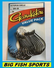 GAMAKATSU #208 OCTOPUS CIRCLE HOOK 25 HOOKS Value Pack Size 2 #208409-25 NEW!