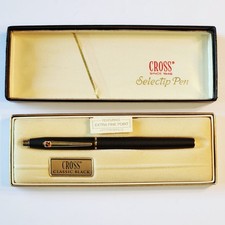 23K Gold Cross Classic Century Black Selectip Ballpoint Pen 2505 Box Vintage
