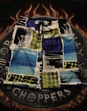 Burnside Men's M Multicolor Geometric Board Shorts Swim Trunks Drawstring