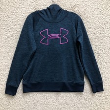 Under Armour Hoodie Medium Adult Blue Loose Coldgear Pullover Sweatshirt Womens