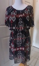 ENFOCUS STUDIO Sz 4  A-Line Dress Black Red 