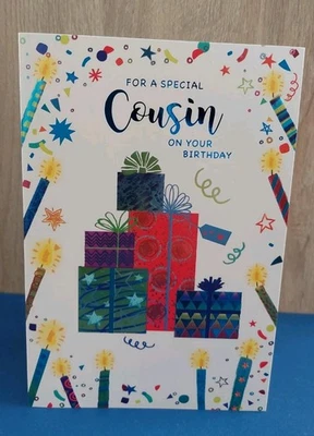 SIMON ELVIN Male Special Cousin Happy Birthday Card Brilliant Birthday Candles & Gifts C048