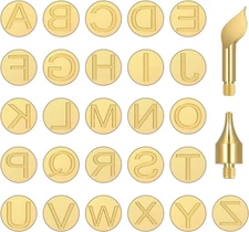 28 or 43 Pcs Wood Burning Tips Kit, Wood Burning Letters Numbers Alphabet Stamp