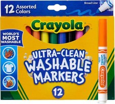 Crayola Broad Line Markers 12 Count , Washable Markers for Kids, Assorted Color