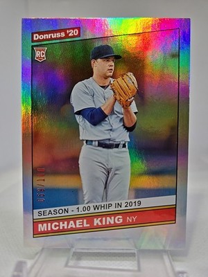 2020 Donruss Michael King RC 59/100 Stat Line Foil #256 New York Yankees L k!